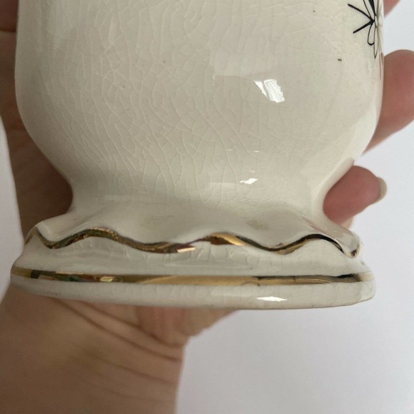 VTG Royal Sealy Atomic Starburst MCM Apothecary Vanity Jar 9" Tall Ivory Crazing - Picture 10 of 12